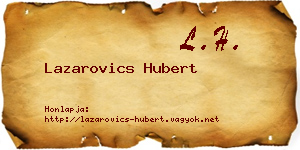 Lazarovics Hubert névjegykártya
